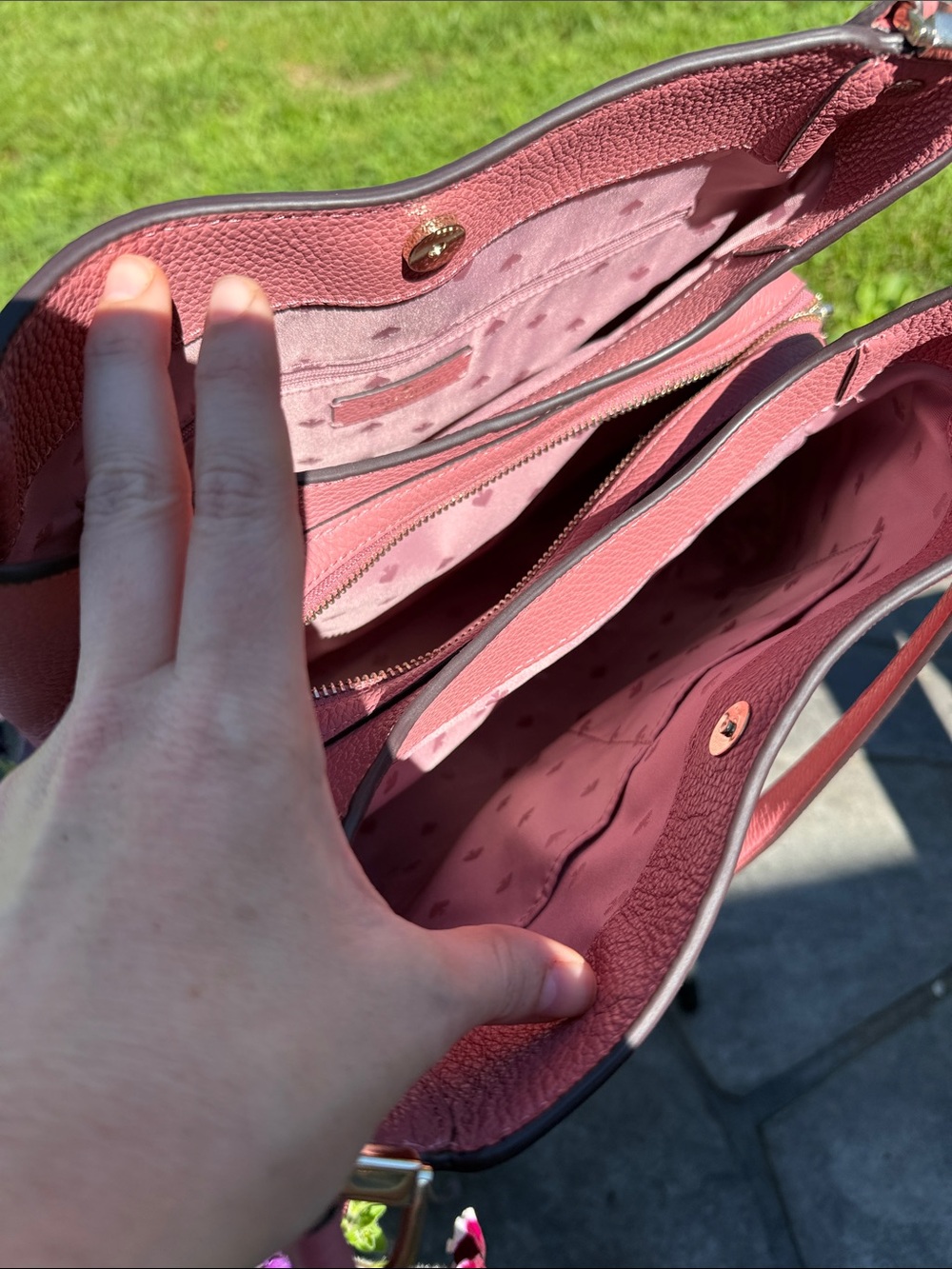 NWT Kate Spade “Leila” medium triple compartment satchel bag - pomegranate - Picture 3 of 5